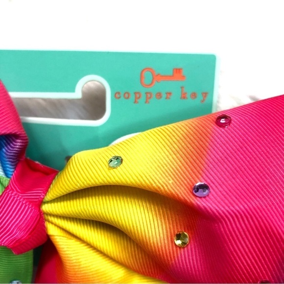 ⭐️ 5 for $25 Copper Key Bright Multicolor Girls’ Ribbon Hair Clip - Picture 2 of 5